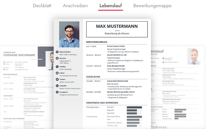 Lebenslauf online erstellen mit Lebenslauf.de