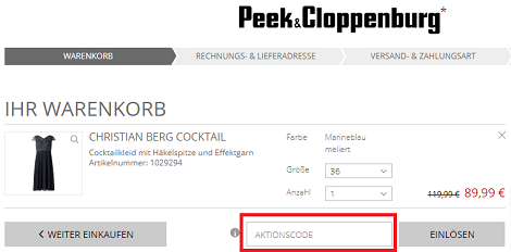 peek und cloppenburg gutschein einlösen