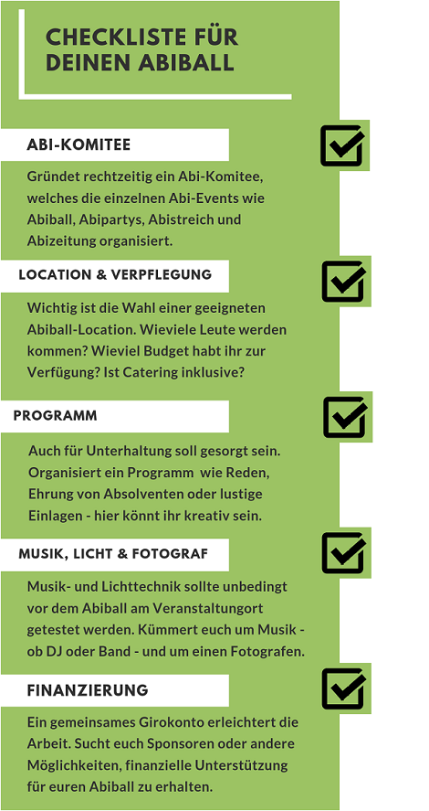 Checkliste Abiball